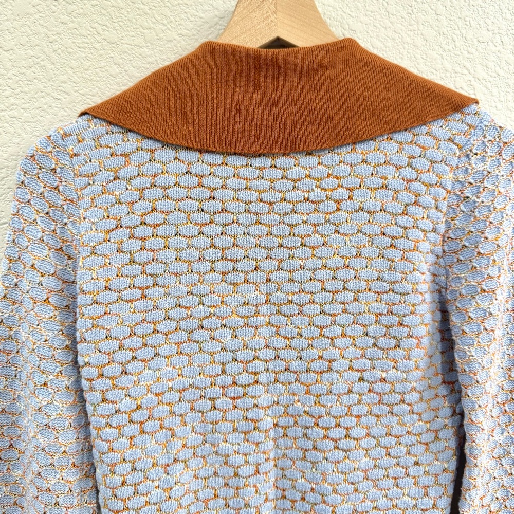 Free People V-Neck Sweater in Blue and Rust Size S - Picture 9 of 12
